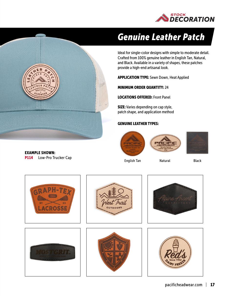 Finished Pacific cap with a genuine leather patch