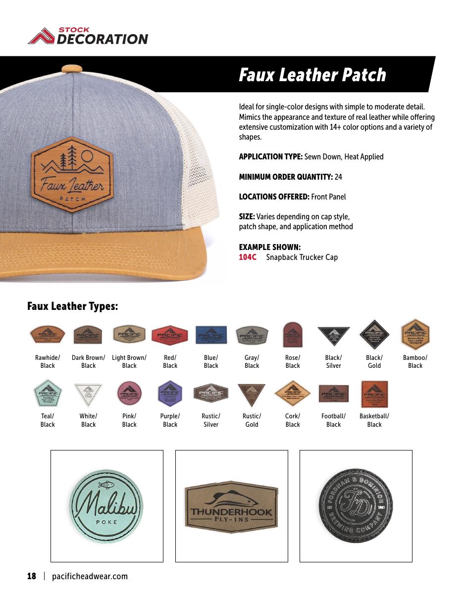 Finished Pacific cap with a faux leather patch