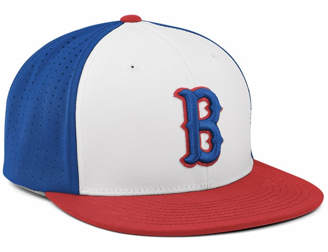 Red, white and blue Pacific Headwear cap with embroidered B