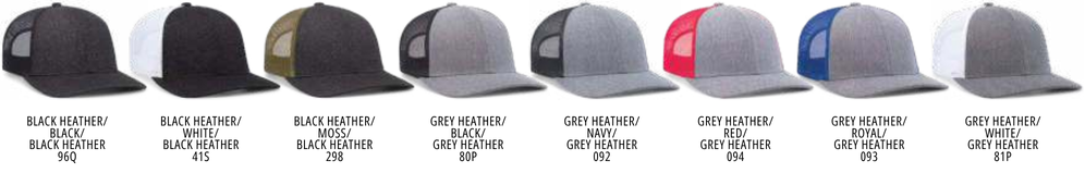 210C Heather Low Profile Trucker Hat Colors