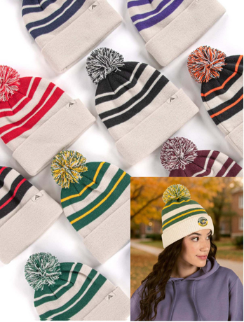 641K Pom-Pom Beanies with Custom Embroidery