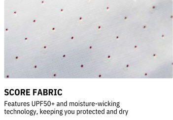 Features UPF50+ and moisture-wicking technology, keeping you protected and dry