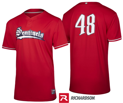 Richardson Select Baseball 2-Button Jersey featuring Stay-Dri moisture management technology and 4-way stretch fabric for ultimate comfort and mobility on the field.
