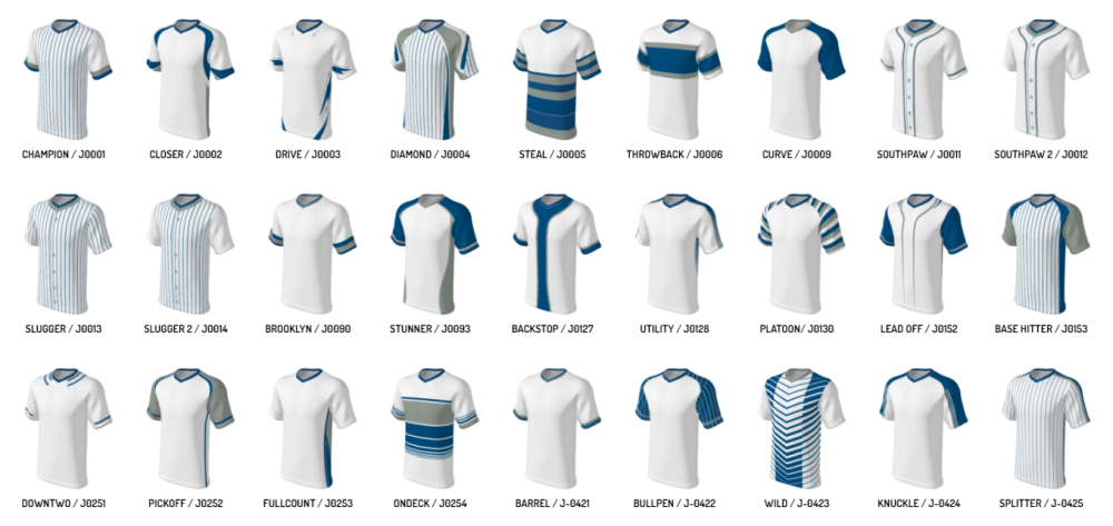 Champro sublimation jersey styles