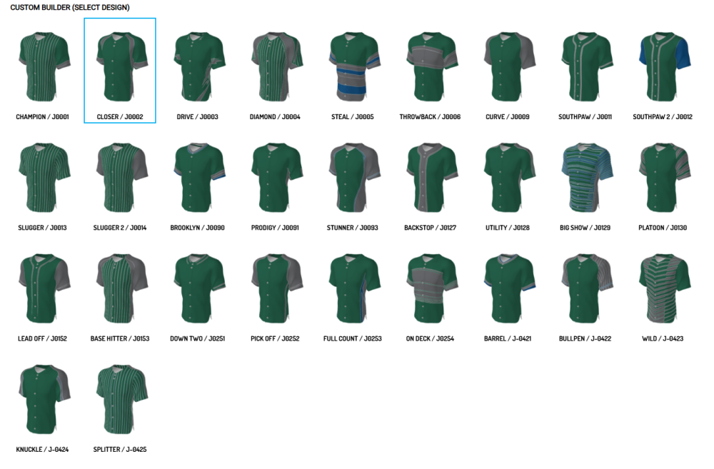 Champro Sublimated Baseball Uniform Design