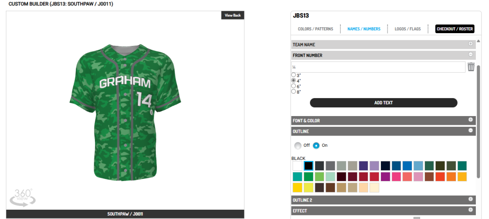 champro sublimated uniform design two