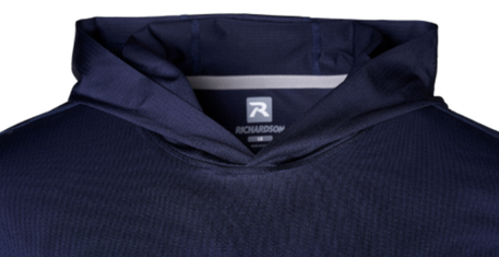 Richardson Shift Hoodie has a crossover hood that provides a clean, drawcord-free look.