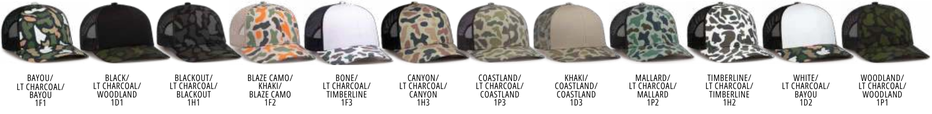 Pacific Headwear P686 Weekender Duck Camo Trucker Hat Colors