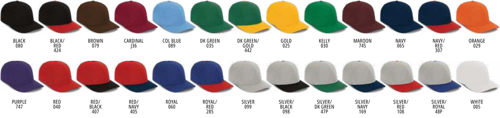 P821 Hat Colors