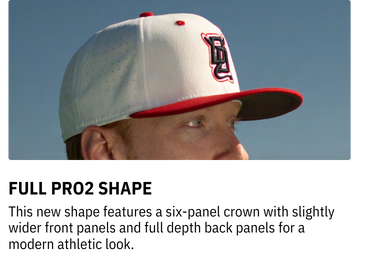 his new shape features a six-panel crown with slightly wider front panels and full depth back panels for a modern athletic look.