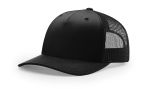 Richardson 112FP Black Wholesale Five Panel Trucker Snapback Hat