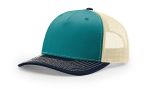 Richardson 112FP Teal Blue Birch Navy Trucker Mesh Hat