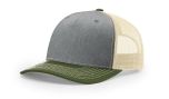 Richardson 112FP Heather Grey Birch Olive Trucker Mesh Hat