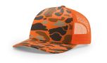 Richardson 112PFP Blaze Duck Camo Blaze Trucker Mesh Hat