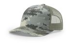 Richardson 112PFP Digital Camo/Light Green Trucker Mesh Hat
