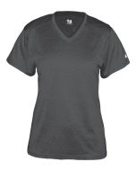 Pro Heather Ladies V-Neck Tee by Badger Sport Style Number 4362