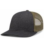 Pacific Headwear 210c Black Heather/Moss/Black Heather