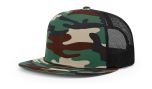 Richardson 511 Green Camo/Black Wool Blend Flat Bill Trucker Mesh Snapback Hat