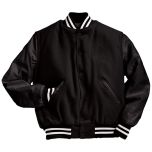 Varsity Letterman Jacket with Leather Sleeves by Holloway Style Number 224183