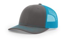 Richardson 112 Wholesale Charcoal/Neon Blue Hat