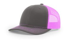 Richardson 112 Wholesale Charcoal/Neon Pink Hat