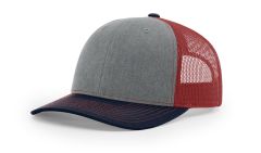 Richardson 112 Wholesale Heather Grey/Cardinal/Navy Hat