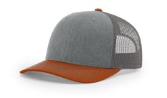 Richardson 112 Wholesale Heather Grey/Charcoal/Dark Orange Hat