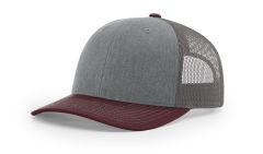 Richardson 112 Wholesale Heather Grey/Charcoal/Maroon Hat