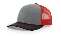 Richardson 112 Wholesale Heather Grey/Red/Black Hat
