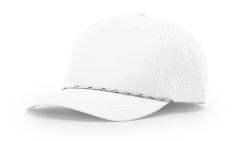 Richardson 355 White/White-Black Laser Perforated Performance Rope Hat FREE SHIPPING