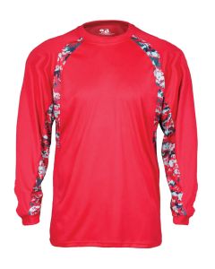 Digital Camo Hook Long Sleeve Performance Shirt by Badger Sport Style Number 4155