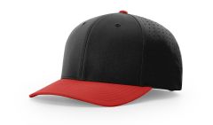 Richardson 632 Black/Red Laser Perforated Performance Snapback Hat FREE SHIPPING