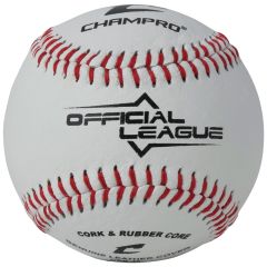 CHAMPRO OFFICIAL LEAGUE - CORK/RUBBER CORE - GENUINE LEATHER COVER CBB-40 1(dozen)