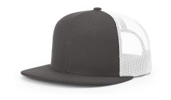 Richardson 511 Charcoal/White Wool Blend Flat Bill Trucker Mesh Snapback Hat FREE SHIPPING