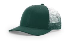 112PM Printed Mesh Dark Green/Dark Green White Fade Trucker Mesh Hat by Richardson Cap