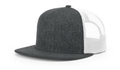 Richardson 511 Heather Charcoal/White Wool Blend Flat Bill Trucker Mesh Snapback Hat FREE SHIPPING