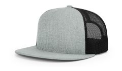 Richardson 511 Heather Grey/Black Wool Blend Flat Bill Trucker Mesh Snapback Hat FREE SHIPPING
