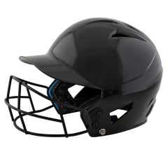 CHAMPRO HX ROOKIE BASEBALL HELMET W/FACEMASK; UNCOATED HXUFM
