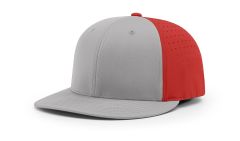Grey/Red-Split Richardson PTS30 Hat Perforated Ignite Lite R-Flex
