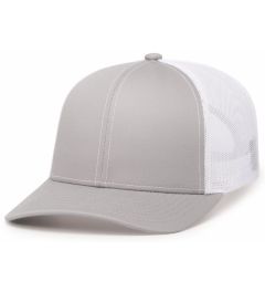 104C Silver/White/Silver Mesh Snapback Adjustable by Pacific Headwear