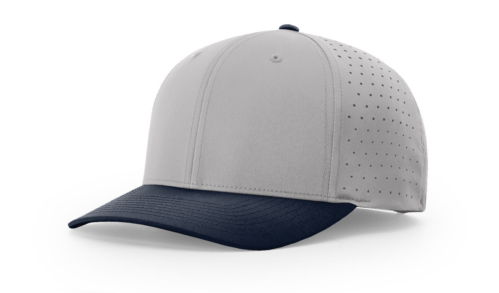 Richardson 632 Grey/Navy Laser Perforated Performance Snapback Hat
