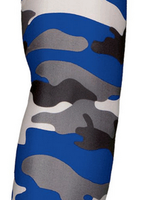 Buy   CAMO PERFORMANCE ARM SLEEVE IN 7 COLORS. AND 3 SIZES.  83% Sublimated polyester/17% spandex -Moisture management     Full arm stretch compression fit     Flat seam construction with 1'' elastic at bicep opening     Badger heat seal logo at bottom hem 