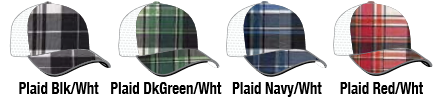 109C PLAID TRUCKER MESH SNAP-BACK ADJUSTABLE HAT COLORS BY PACIFIC HEADWEAR
