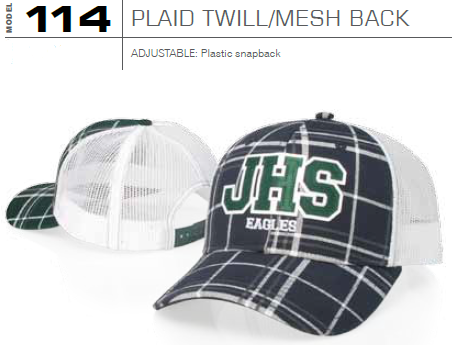 Buy 114 Plaid Twill Trucker Mesh Adjustable Hat by Richardson Caps