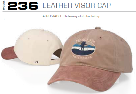 Buy 236 Brushed Cotton Twill with Leather Visor Adjustable Hat by Richardson Caps