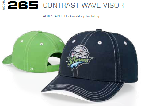 Buy 265 Contrast Wave Visor Cotton Twill Adjustable Hat by Richardson Caps