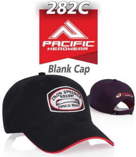 BUY 282C BINDED SANDWICH ADJUSTABLE HAT BY PACIFIC HEADWEAR. Crown: Unstructured | Pro-Stitched finish | Adjustable self-material tuck-away strap w/ buckle 
Visor: Pre-curved | Contrast sandwich/undervisor wrap combo 
Sweatband: Contrasting self material (3-part comfort fit)	
Closure: Self material backstrap with antique buckle and tuckaway strap	
Sizes: Adult | Buckle strap adjustable | One size fits most.