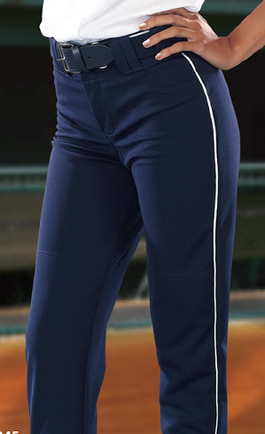Buy Girl's 14 oz Low Rise Piped Pro Weight Softball Pants by Teamwork Athletic Style Number 3265