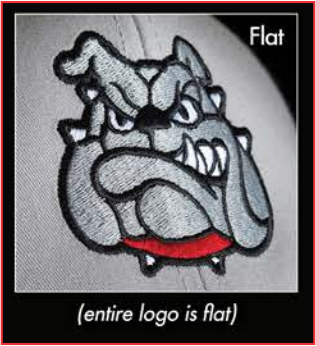 Flat Embroidery is where the entire logo is flat.. Not all designs are created equal. Because of this, We take great pride in selecting the very best embroidery style to make your caps look great. We have perfected multiple embroidery techniques to achieve tis and present you with our definitions here.