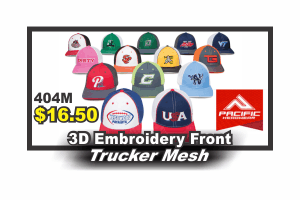 404M TRUCKER MESH HAT BY PACIFIC HEADWEAR WITH 3D EMBROIDERY